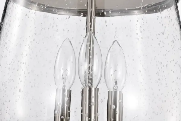 Boliver 3-Light Pendant in Brushed Nickel with Clear Seeded Glass - Image 12