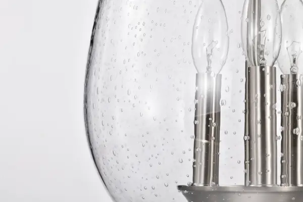 Boliver 3-Light Pendant in Brushed Nickel with Clear Seeded Glass - Image 13