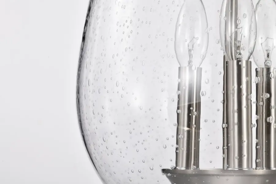 Boliver 3-Light Pendant in Brushed Nickel with Clear Seeded Glass - Image 13