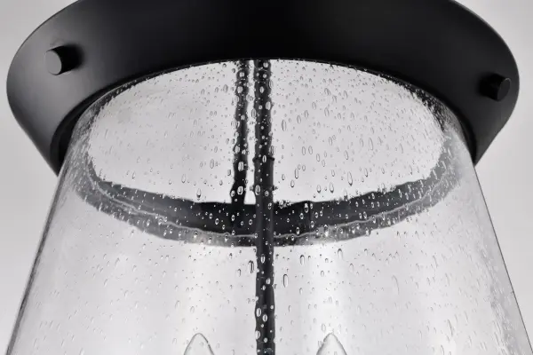 Boliver 3-Light Pendant in Matte Black with Clear Seeded Glass - Image 11