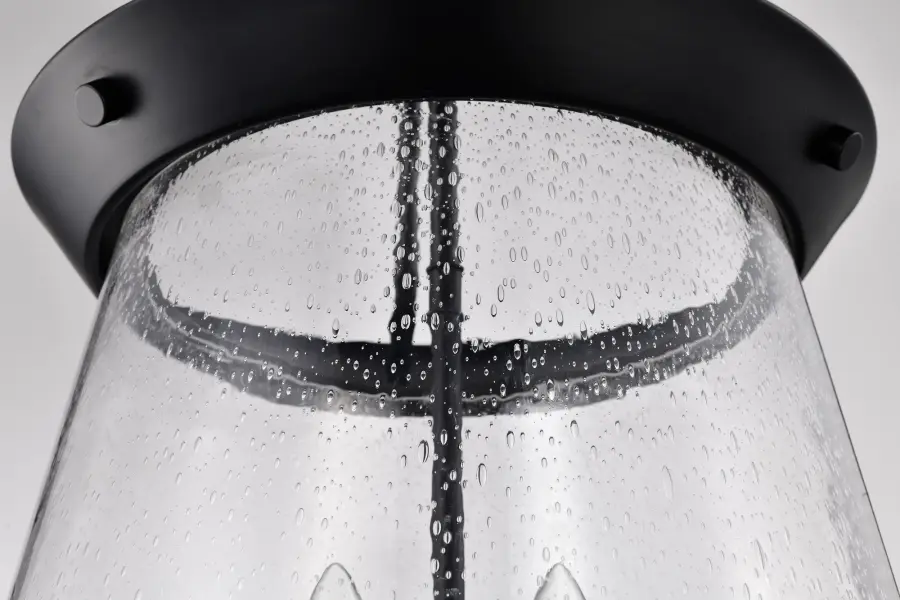 Boliver 3-Light Pendant in Matte Black with Clear Seeded Glass - Image 11
