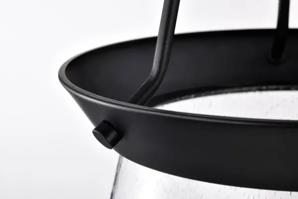 Boliver 3-Light Pendant in Matte Black with Clear Seeded Glass - Image 12