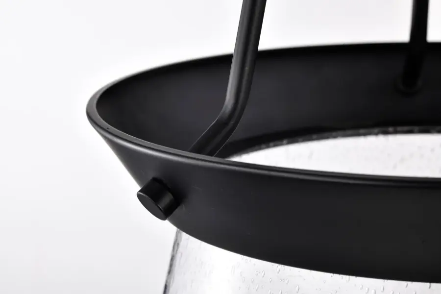 Boliver 3-Light Pendant in Matte Black with Clear Seeded Glass - Image 12