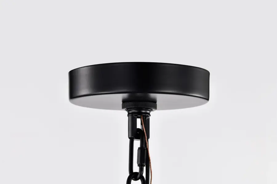 Boliver 3-Light Pendant in Matte Black with Clear Seeded Glass - Image 7