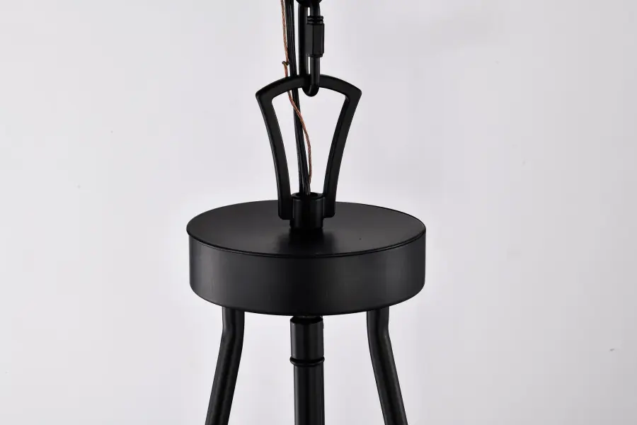 Boliver 3-Light Pendant in Matte Black with Clear Seeded Glass - Image 8