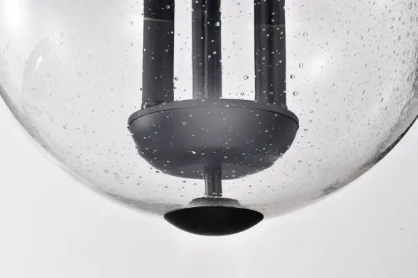 Boliver 3-Light Pendant in Matte Black with Clear Seeded Glass - Image 10