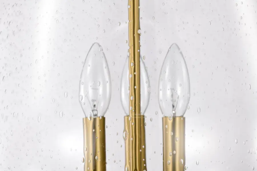 Boliver 3-Light Pendant in Vintage Brass with Clear Seeded Glass - Image 11