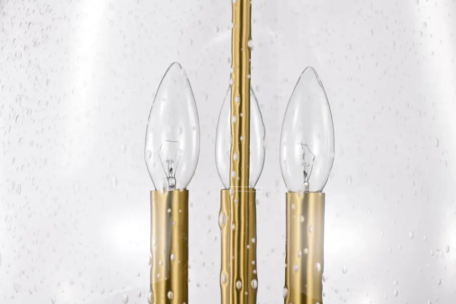 Boliver 3-Light Pendant in Vintage Brass with Clear Seeded Glass - Image 12