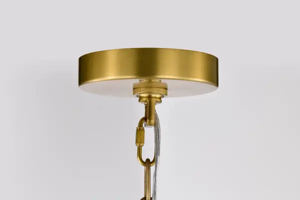 Boliver 3-Light Pendant in Vintage Brass with Clear Seeded Glass - Image 7