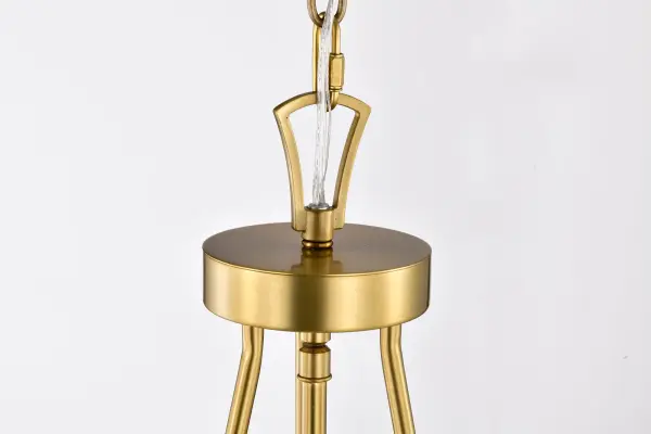 Boliver 3-Light Pendant in Vintage Brass with Clear Seeded Glass - Image 8