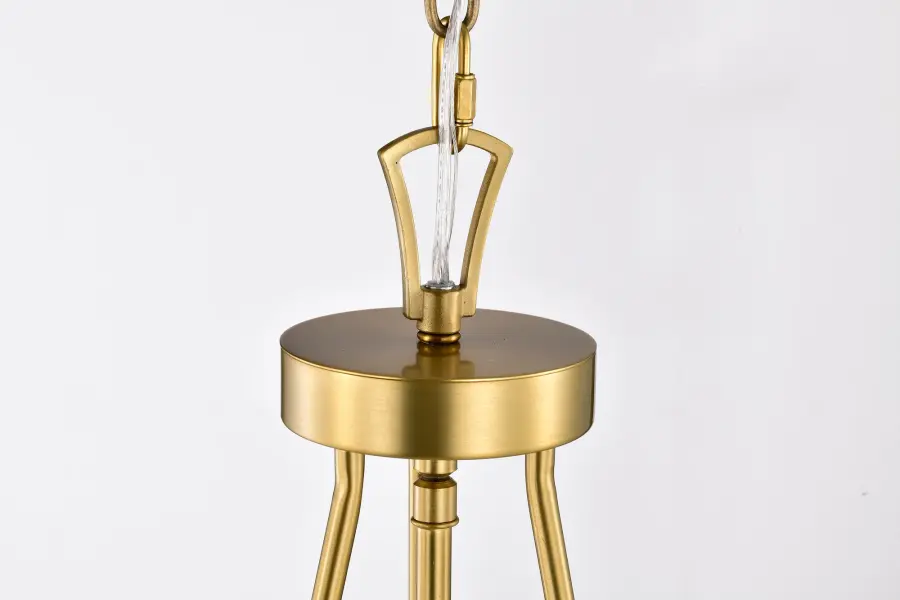 Boliver 3-Light Pendant in Vintage Brass with Clear Seeded Glass - Image 8