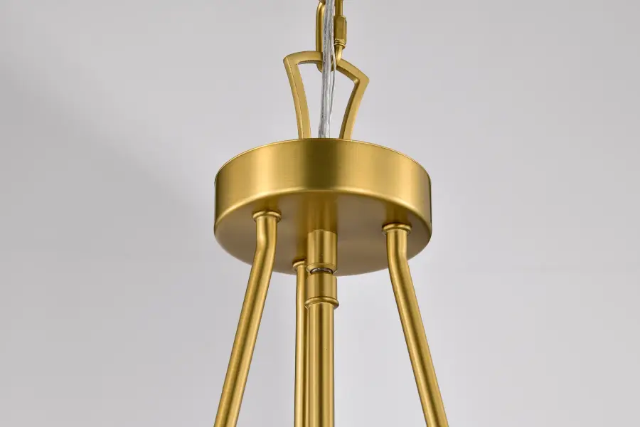 Boliver 3-Light Pendant in Vintage Brass with Clear Seeded Glass - Image 9