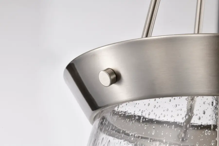 Boliver 3-Light Pendant in Brushed Nickel with Clear Seeded Glass - Image 11