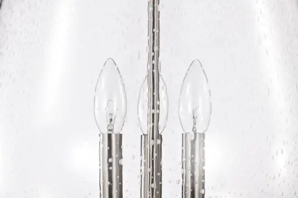 Boliver 3-Light Pendant in Brushed Nickel with Clear Seeded Glass - Image 12