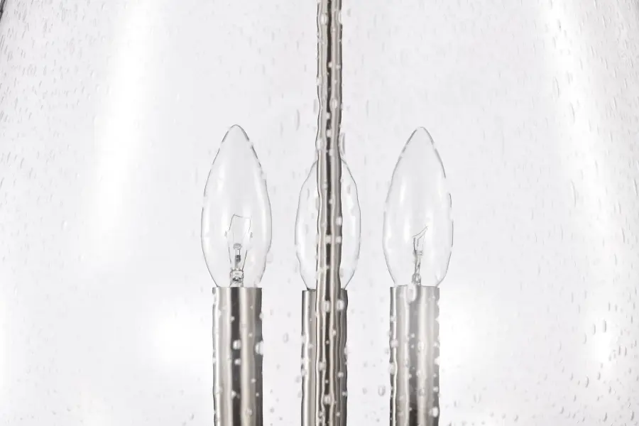 Boliver 3-Light Pendant in Brushed Nickel with Clear Seeded Glass - Image 12