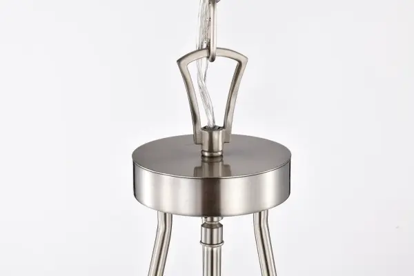 Boliver 3-Light Pendant in Brushed Nickel with Clear Seeded Glass - Image 8