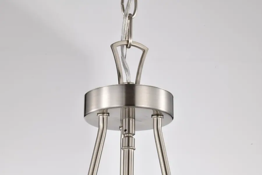 Boliver 3-Light Pendant in Brushed Nickel with Clear Seeded Glass - Image 9