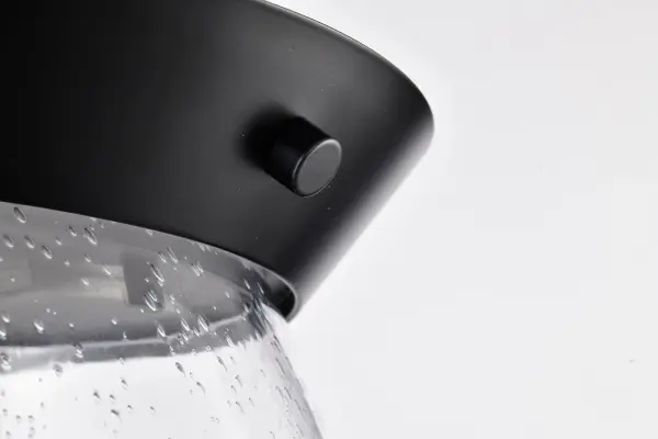 Boliver 3-Light Flush Mount in Matte Black with Clear Seeded Glass - Image 8