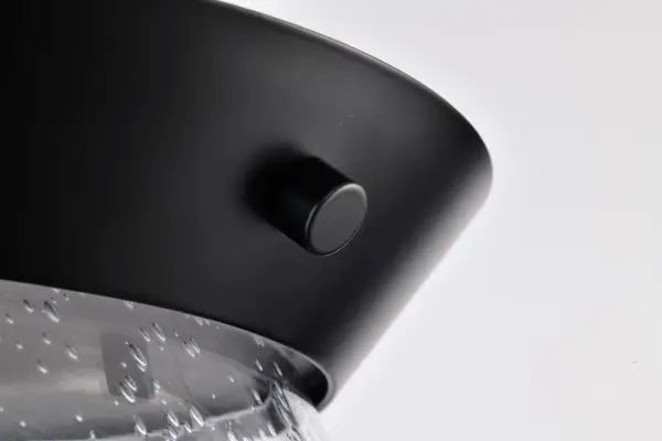 Boliver 3-Light Flush Mount in Matte Black with Clear Seeded Glass - Image 9