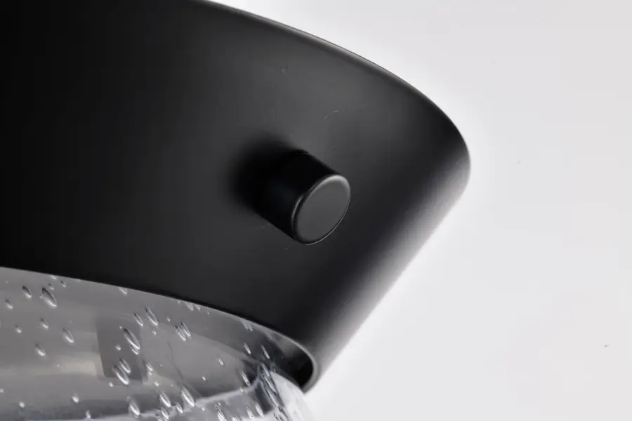 Boliver 3-Light Flush Mount in Matte Black with Clear Seeded Glass - Image 9
