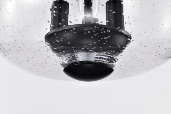 Boliver 3-Light Flush Mount in Matte Black with Clear Seeded Glass - Image 10