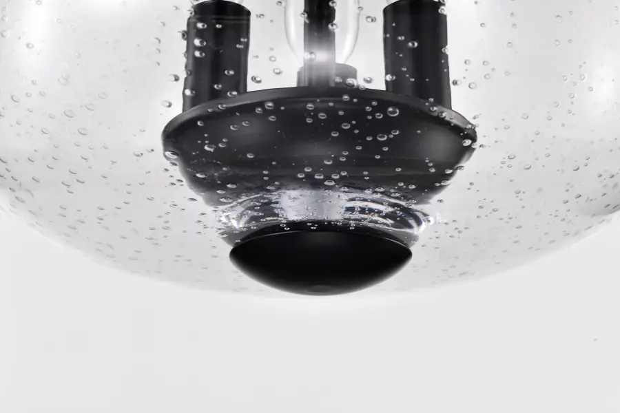 Boliver 3-Light Flush Mount in Matte Black with Clear Seeded Glass - Image 10
