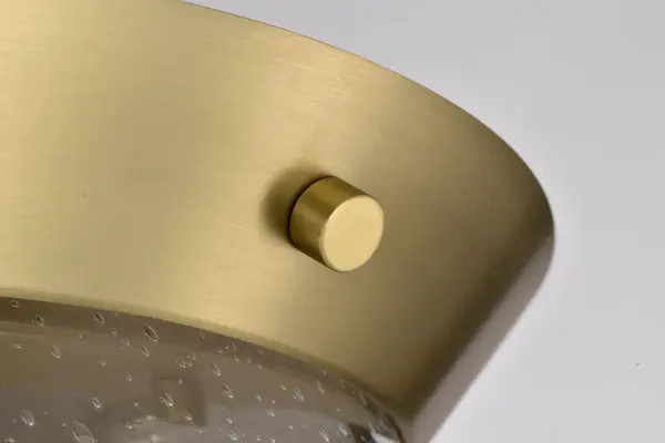 Boliver 3-Light Flush Mount in Vintage Brass with Clear Seeded Glass - Image 7