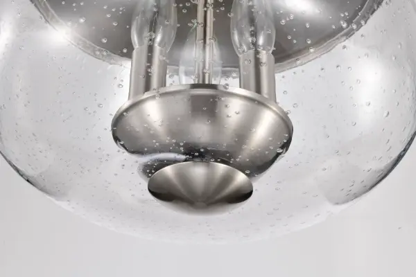 Boliver 3-Light Flush Mount in Brushed Nickel with Clear Seeded Glass - Image 11