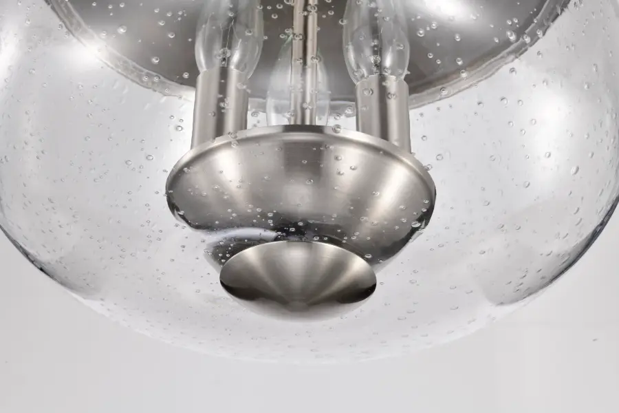 Boliver 3-Light Flush Mount in Brushed Nickel with Clear Seeded Glass - Image 11