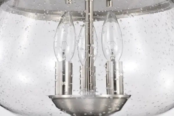Boliver 3-Light Flush Mount in Brushed Nickel with Clear Seeded Glass - Image 12