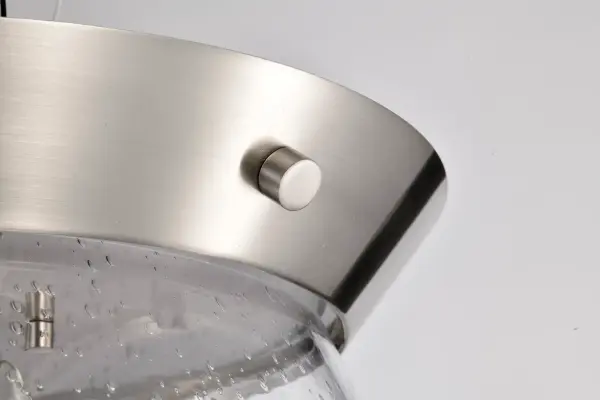 Boliver 3-Light Flush Mount in Brushed Nickel with Clear Seeded Glass - Image 7