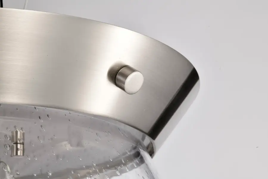 Boliver 3-Light Flush Mount in Brushed Nickel with Clear Seeded Glass - Image 7