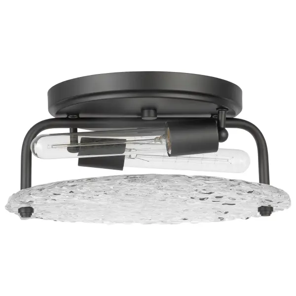 The Glacier flush mount combines modern minimalism with dramatic ice glass texture. Its matte black finish and compact profile make it ideal for contemporary spaces with lower ceilings or tight clearances.