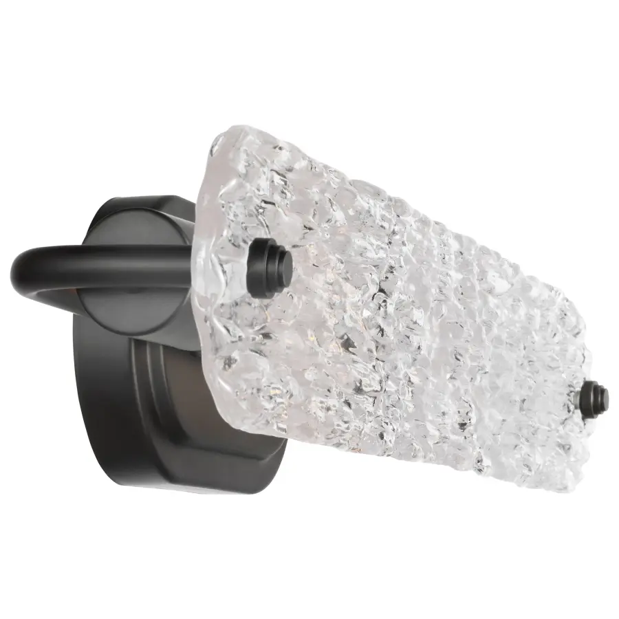 Glacier 2-Light Vanity in Matte Black with Ice Glass - Image 3