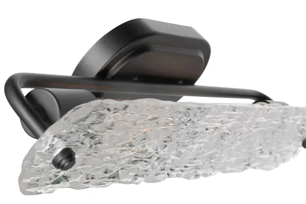 Glacier 2-Light Vanity in Matte Black with Ice Glass - Image 5