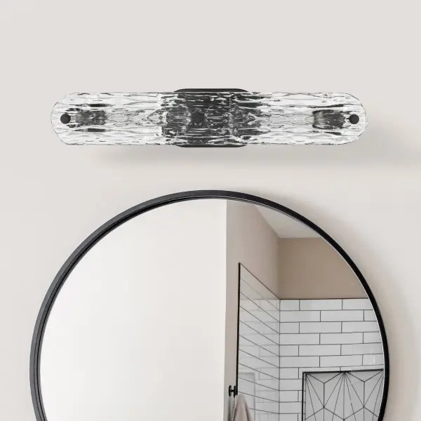 Glacier 2-Light Vanity in Matte Black with Ice Glass - Image 6