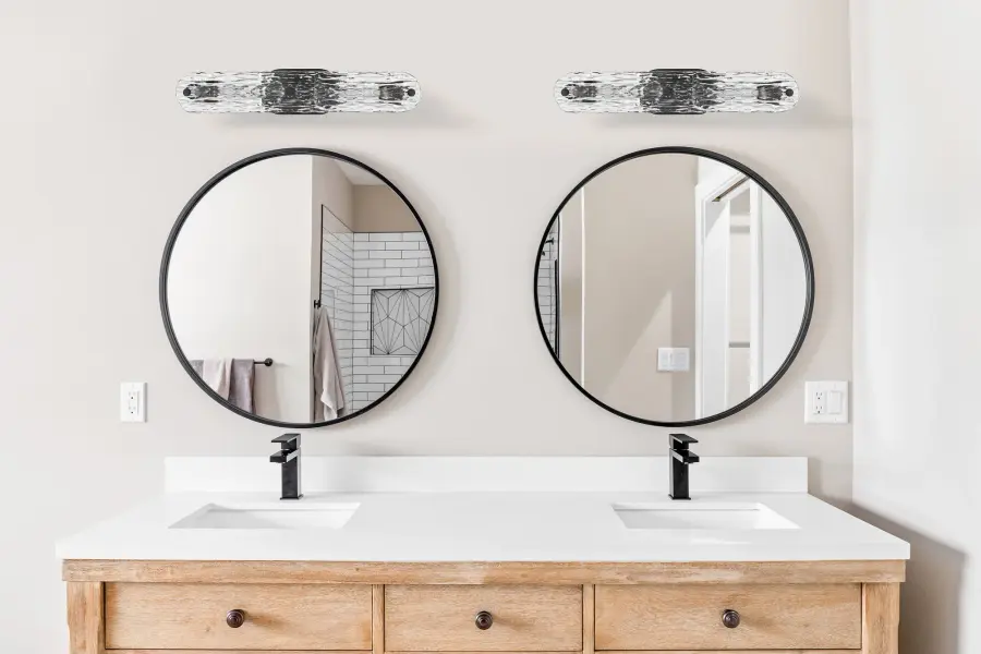 Glacier 2-Light Vanity in Matte Black with Ice Glass - Image 7