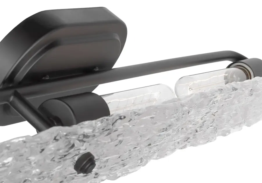 Glacier 3-Light Vanity in Matte Black with Ice Glass - Image 4