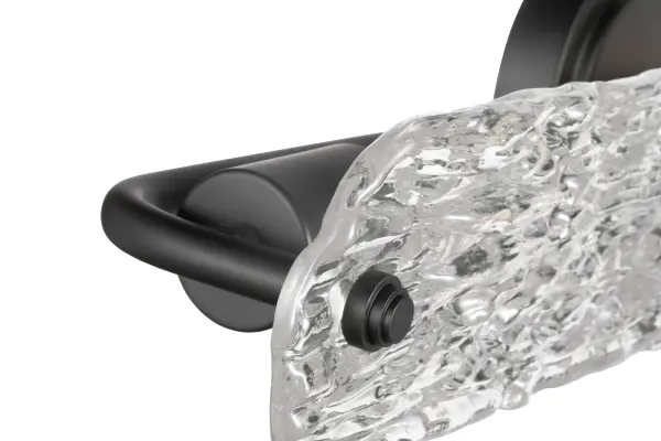 Glacier 3-Light Vanity in Matte Black with Ice Glass - Image 5