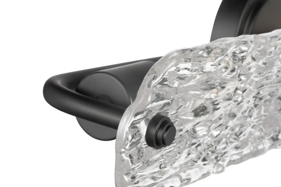 Glacier 3-Light Vanity in Matte Black with Ice Glass - Image 5