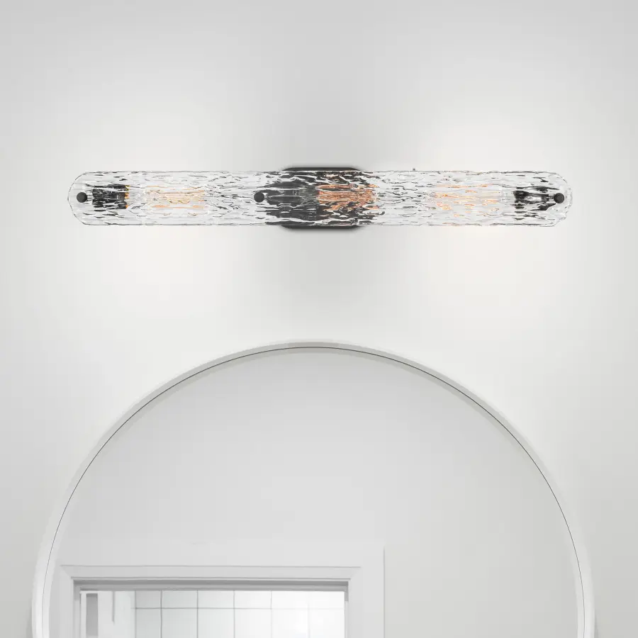 Glacier 3-Light Vanity in Matte Black with Ice Glass - Image 7