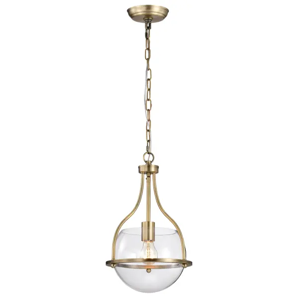 Amado 1-Light Pendant in Vintage Brass with Clear Glass - Image 2