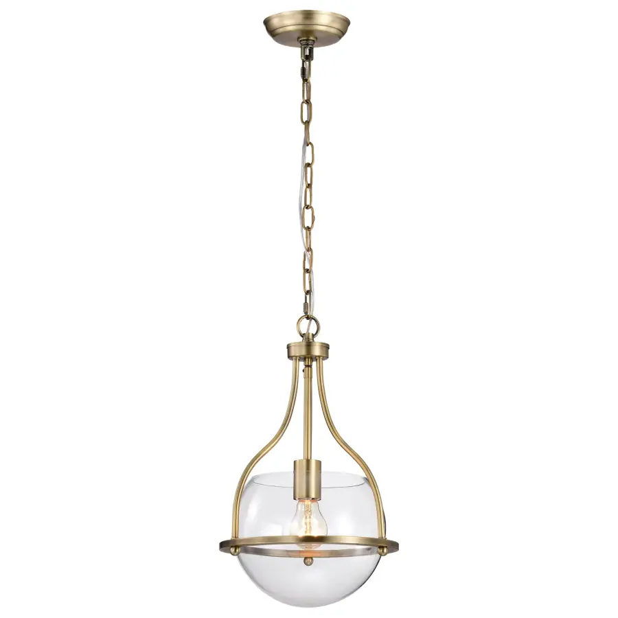 Amado 1-Light Pendant in Vintage Brass with Clear Glass - Image 2