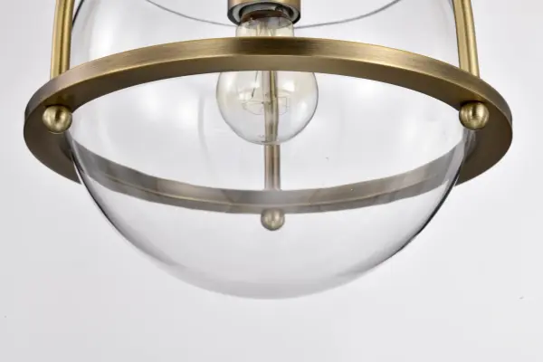 Amado 1-Light Pendant in Vintage Brass with Clear Glass - Image 13