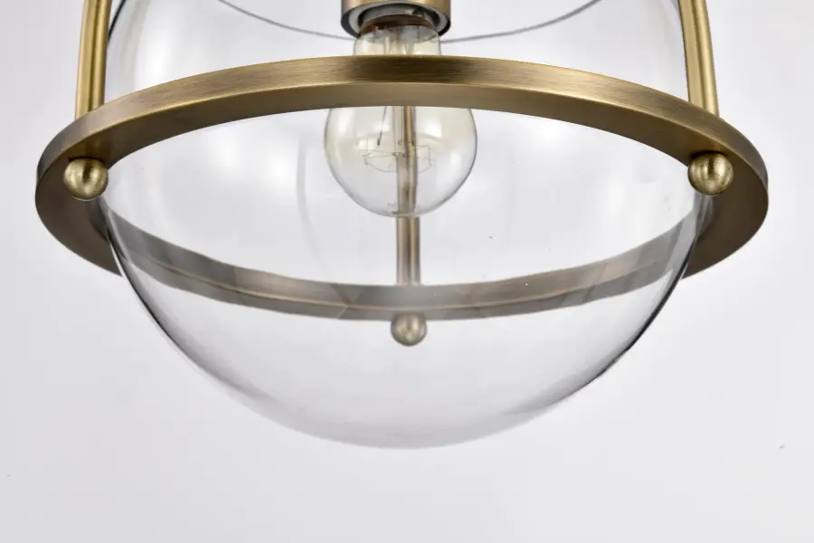 Amado 1-Light Pendant in Vintage Brass with Clear Glass - Image 13