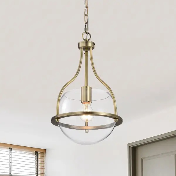 Amado 1-Light Pendant in Vintage Brass with Clear Glass - Image 16