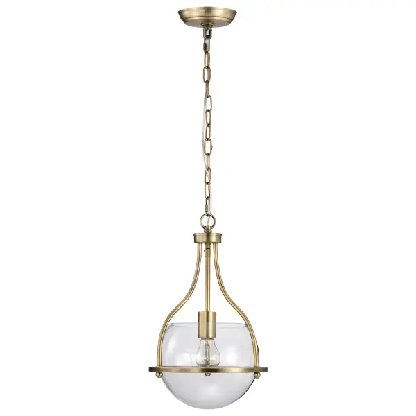 Amado 1-Light Pendant in Vintage Brass with Clear Glass - Image 3