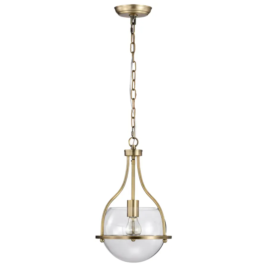 Amado 1-Light Pendant in Vintage Brass with Clear Glass - Image 3
