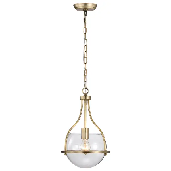 Amado 1-Light Pendant in Vintage Brass with Clear Glass - Image 4