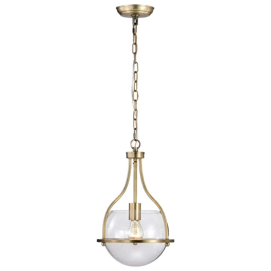 Amado 1-Light Pendant in Vintage Brass with Clear Glass - Image 4
